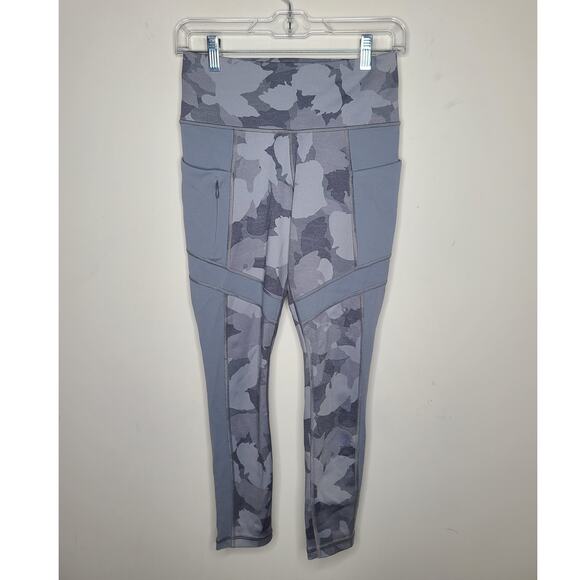 Athleta grey camo althletic leggings with side pockets - XS - Picture 1 of 9